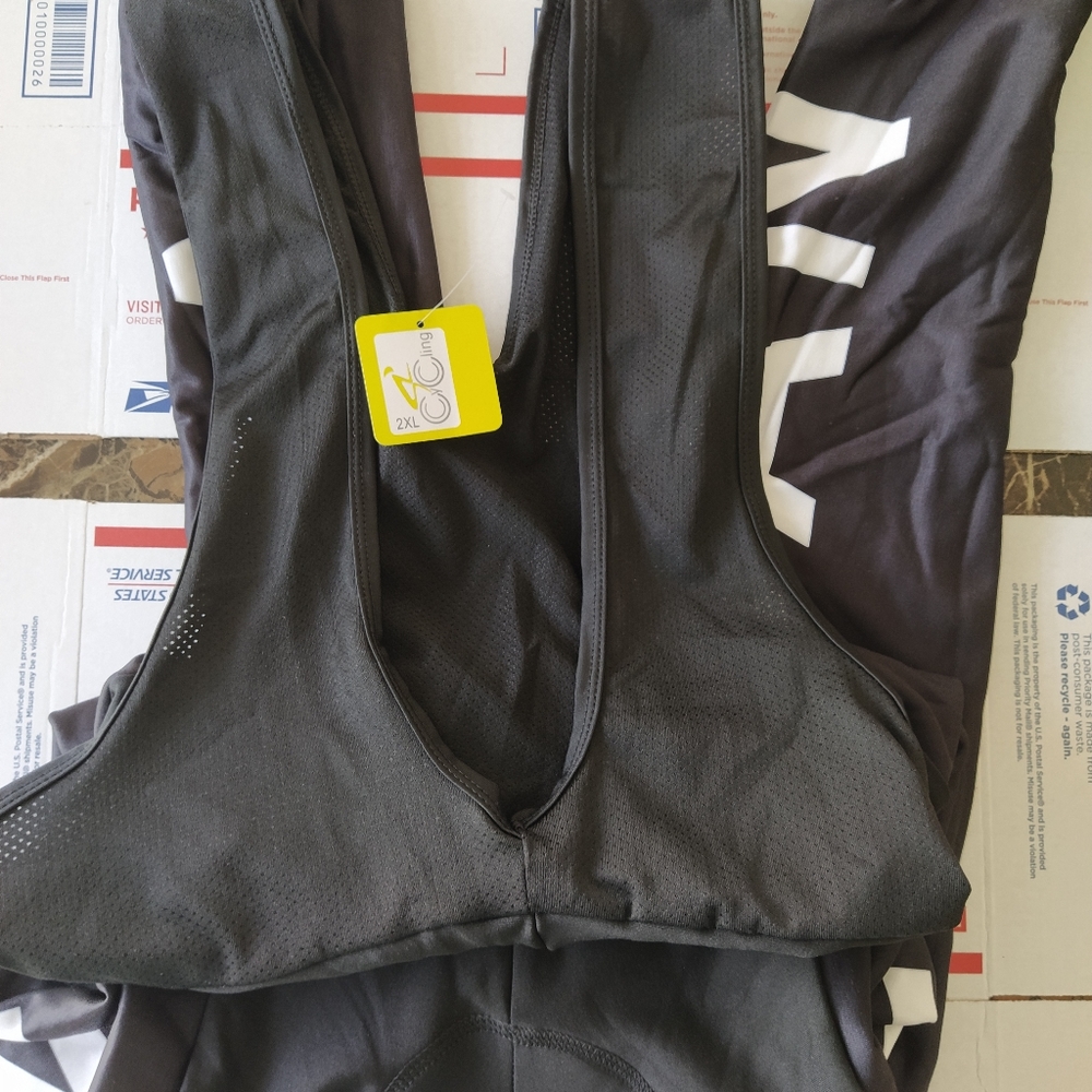 Black Vegan Cycling Fleece Winter Bib Tights 2X